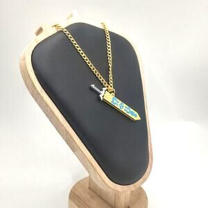Stainless Gold Silver Legend of Zelda Master Sword BOTW Necklace Gamer Gift Set